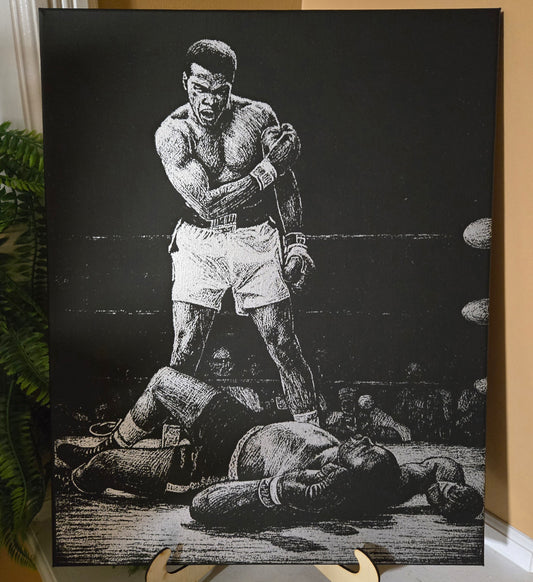 Sports Legends Engraved Canvas Wall Art – Custom Laser Etched