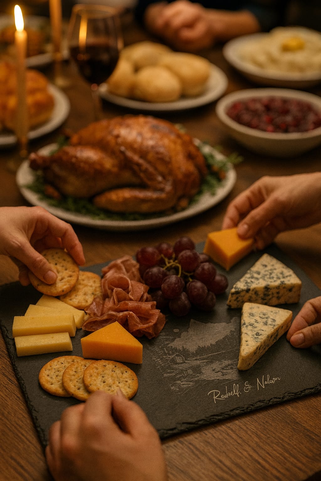 Personalized Slate Serving Set – Engraved Charcuterie Board & Accessories | Made in Edmonton
