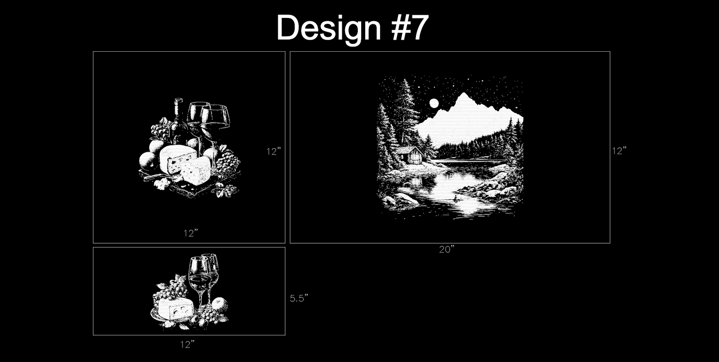 Engraved slate tray with images -Design 7