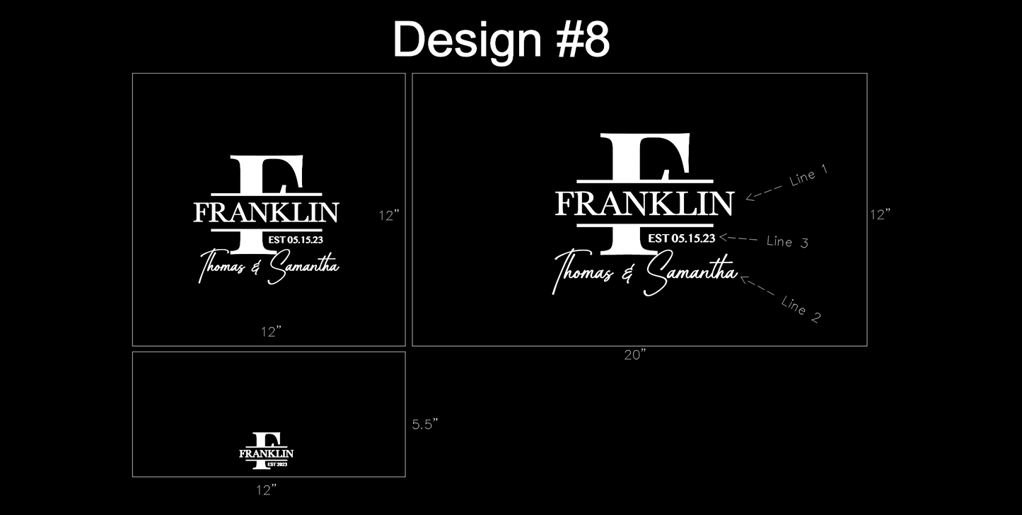Personalized slate serving tray with name and optional monogram – Design 8