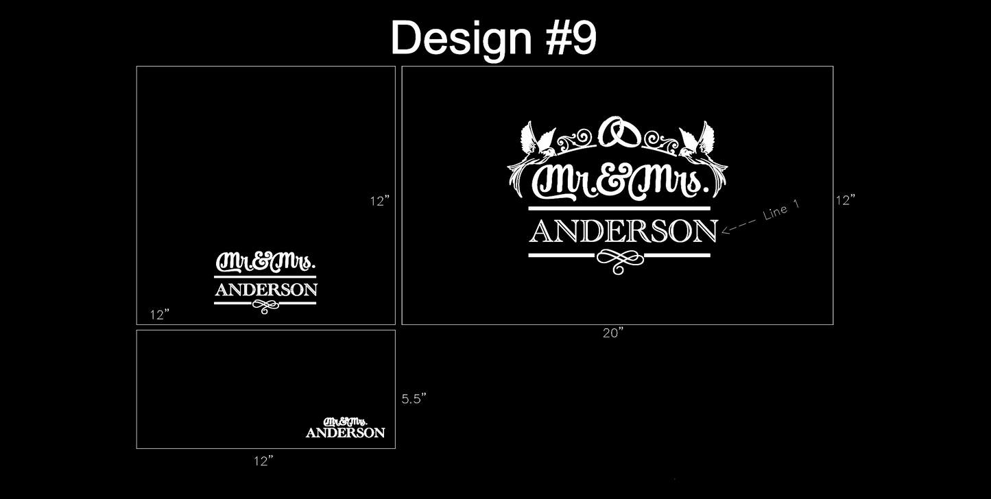 Slate tray with minimalist engraved layout and modern font – Design 9