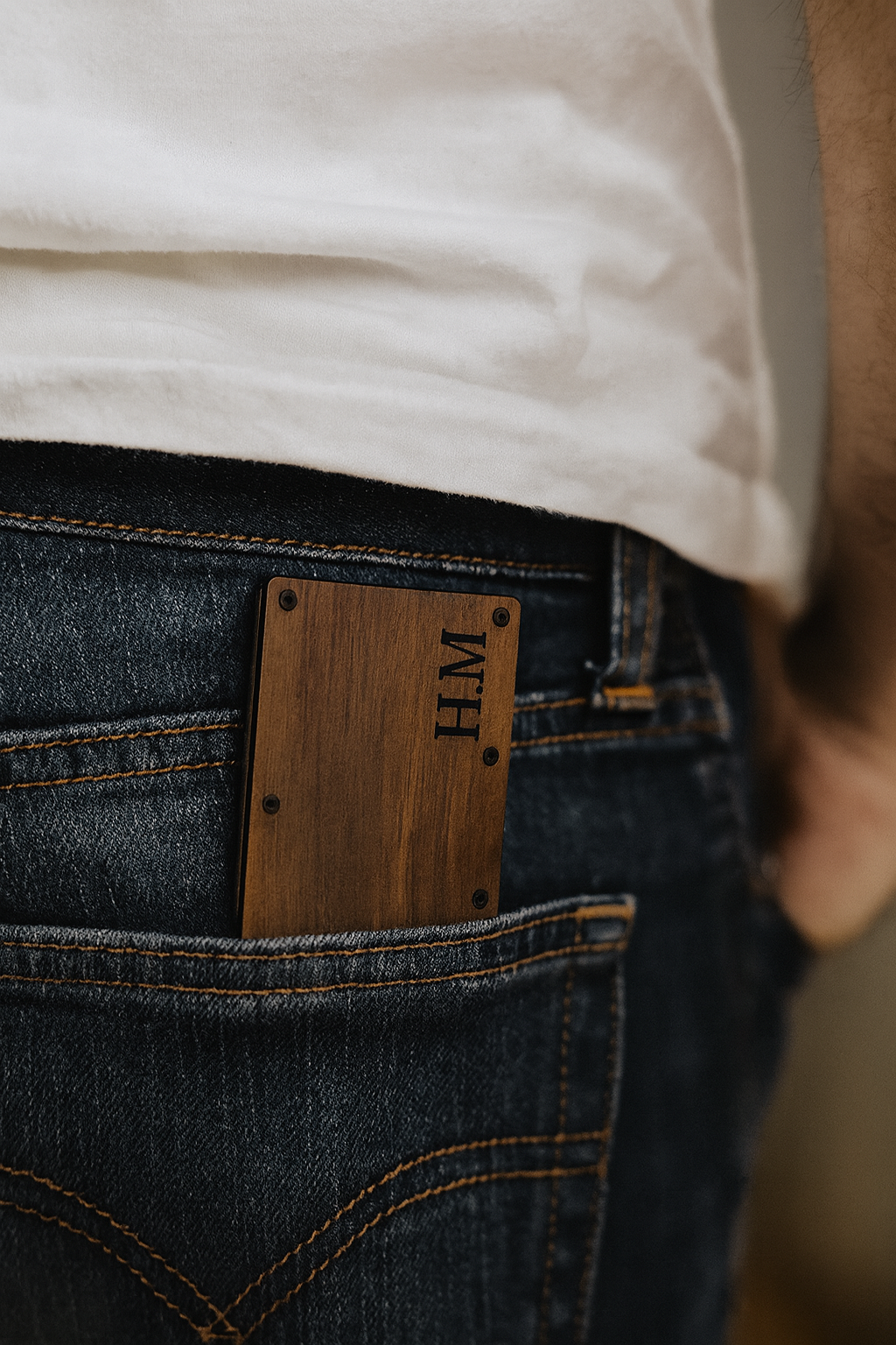 Fishing RFID Wallet – Engraved Wood Face, Personalized Design