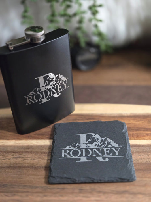 Monogrammed 8oz Stainless Steel Flask with Funnel – Engraved Hip Flask Gift (Canada)