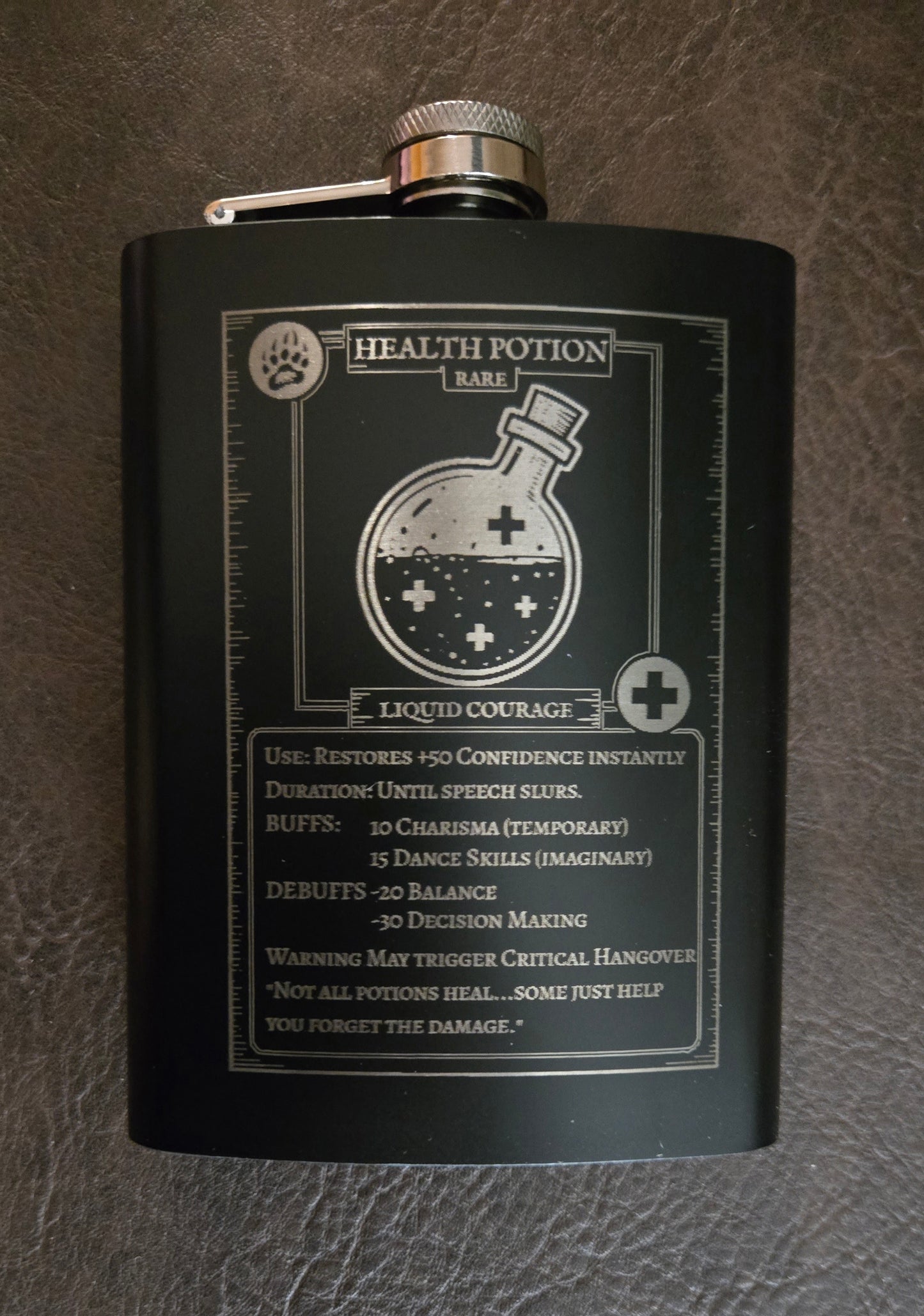 Potion Flask Collection – Fantasy RPG Engraved Stainless Steel Flasks