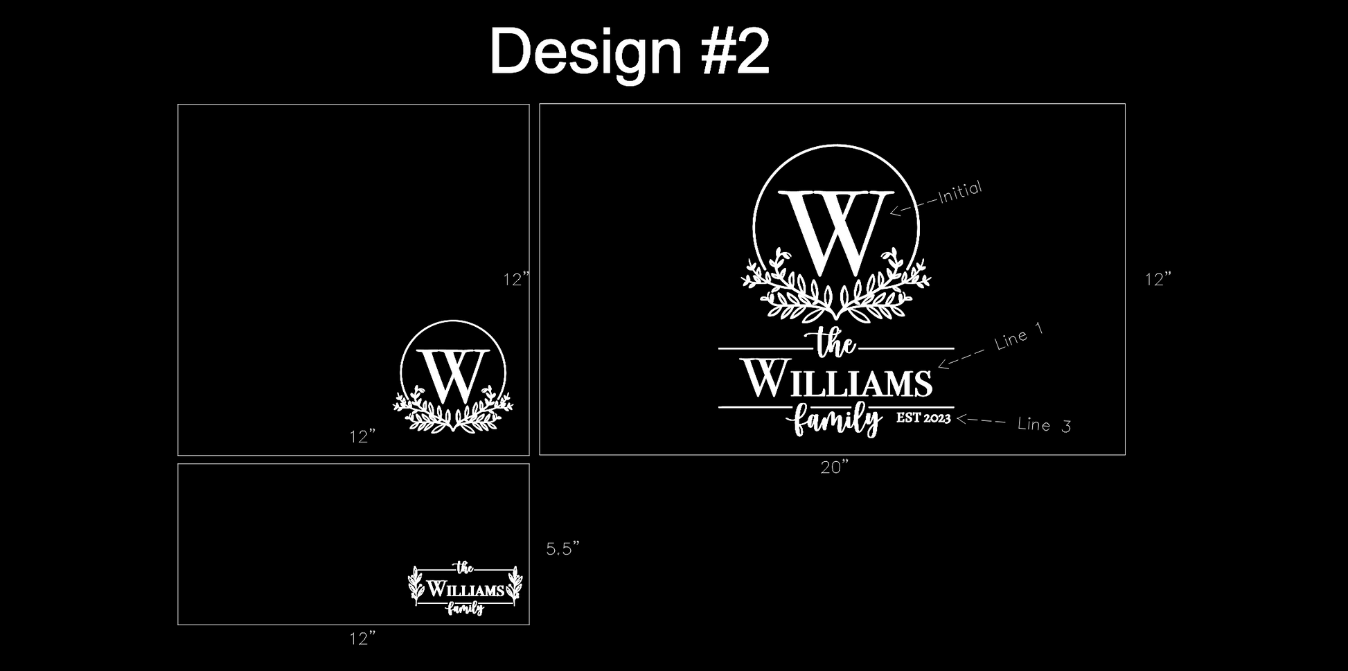 Personalized slate tray with centered text layout and family name – Design 2